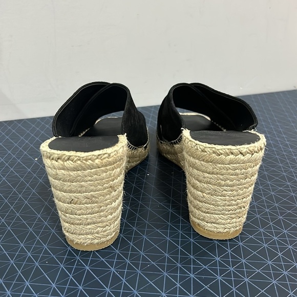 Vince Gaelan Square Toe  Crisscross Espadrille Wedge Sandals - Picture 7 of 9